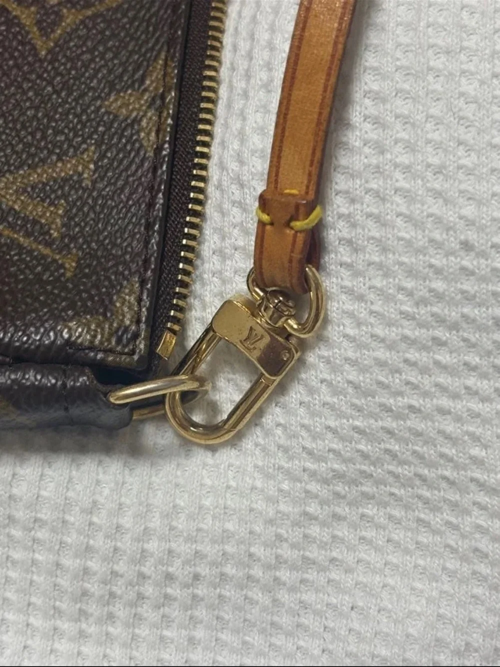 Louis Vuitton Monogram Canvas Wristlet Pouch in Dark Brown